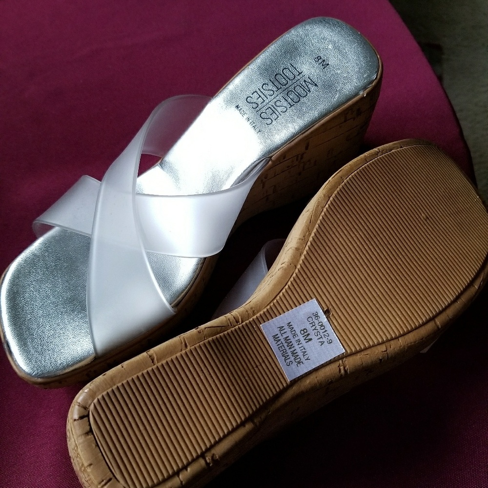 Mootsie Tootsie clear strap  wedge slides